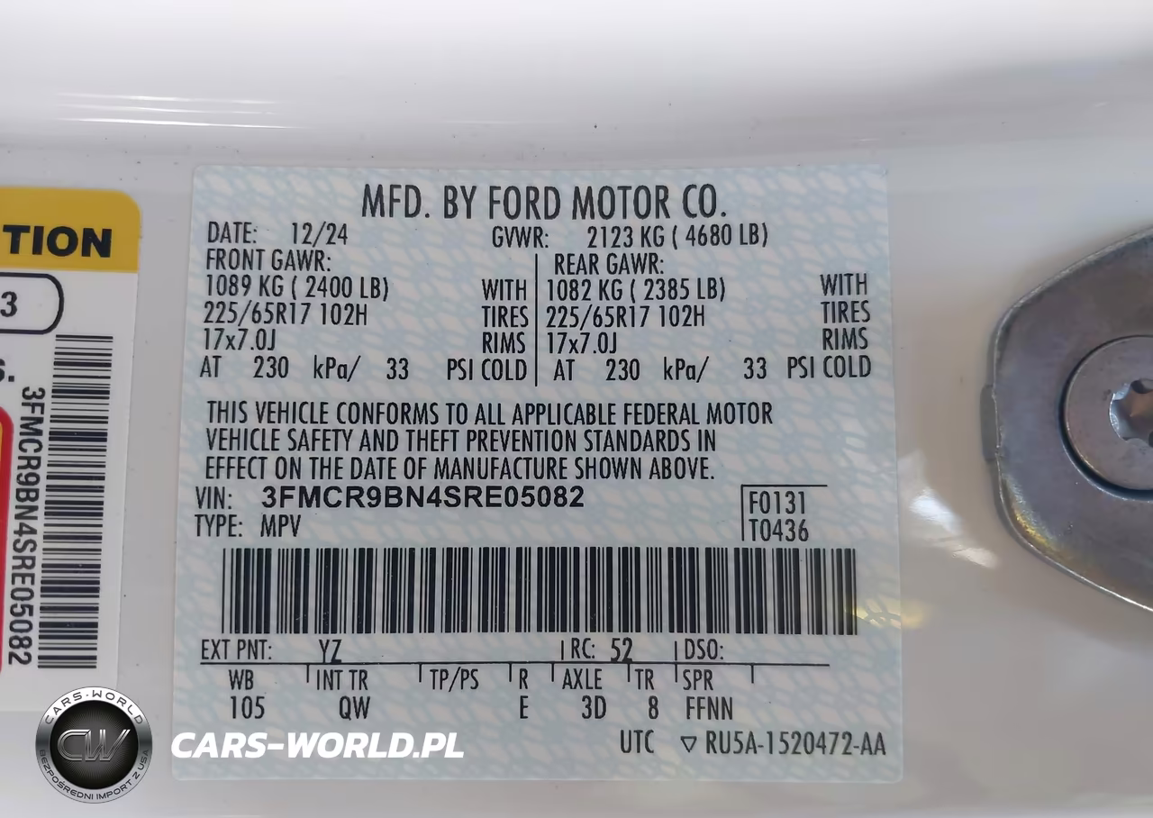 2025 Ford Bronco Sport Big Bend VIN:3FMCR9BN4SRE05082 - 9