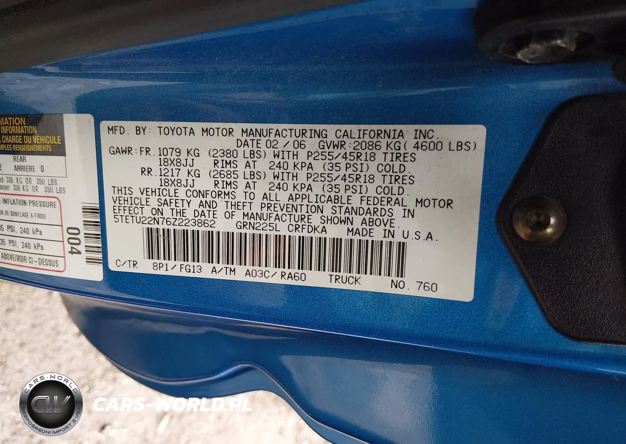 2006 Toyota Tacoma V6 VIN:5TETU22N76Z223862 - 9