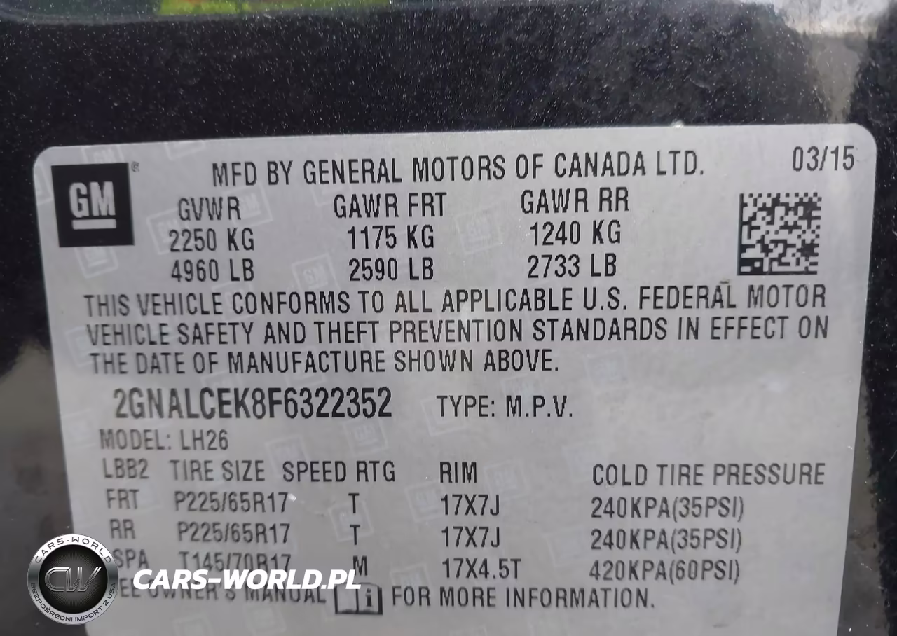 2015 Chevrolet Equinox 2Lt VIN:2GNALCEK8F6322352 - 9