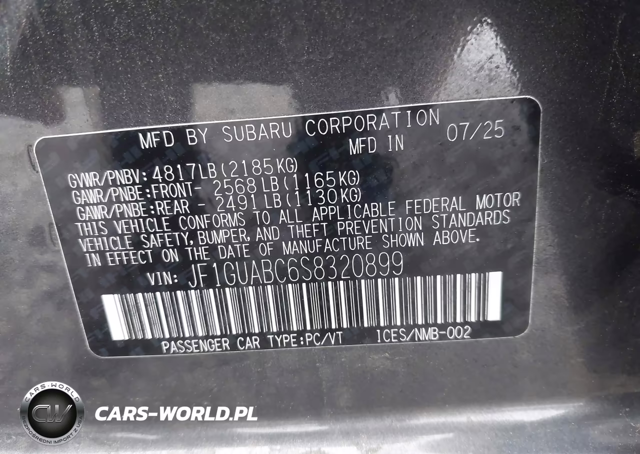 2025 Subaru Impreza Base 5-Door VIN:JF1GUABC6S8320899 - 9