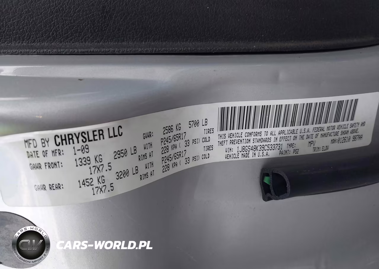 2009 Jeep Grand Cherokee Laredo VIN:1J8GS48K39C533731 - 9