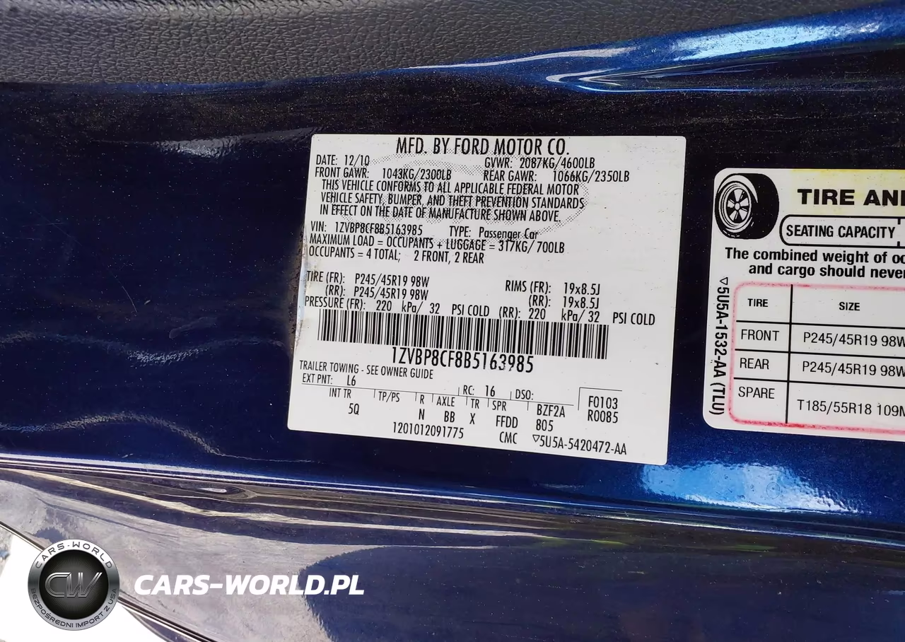 2011 Ford Mustang Gt Premium VIN:1ZVBP8CF8B5163985 - 9