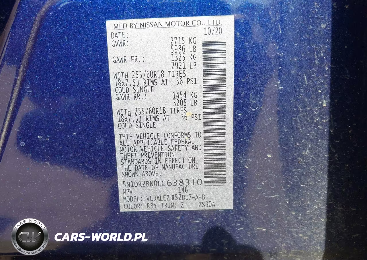 2020 Nissan Pathfinder Sv 2Wd VIN:5N1DR2BN0LC638310 - 9