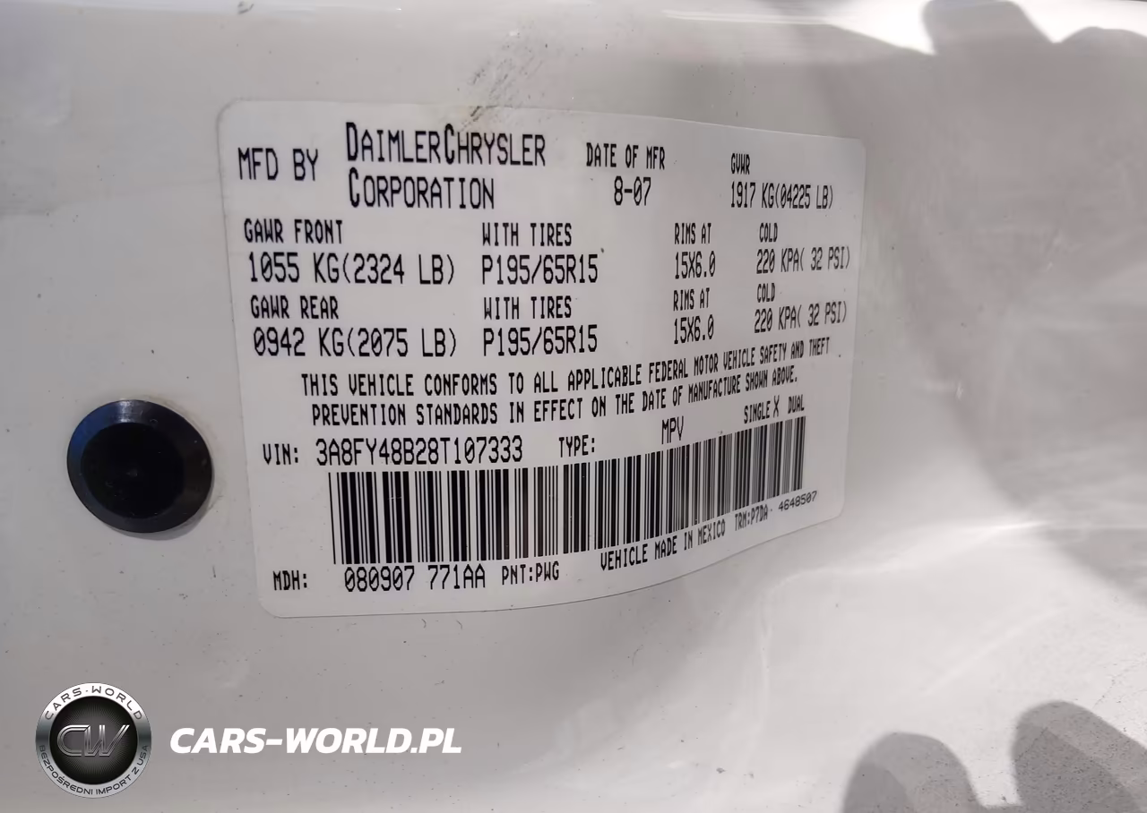 2008 Chrysler Pt Cruiser VIN:3A8FY48B28T107333 - 9