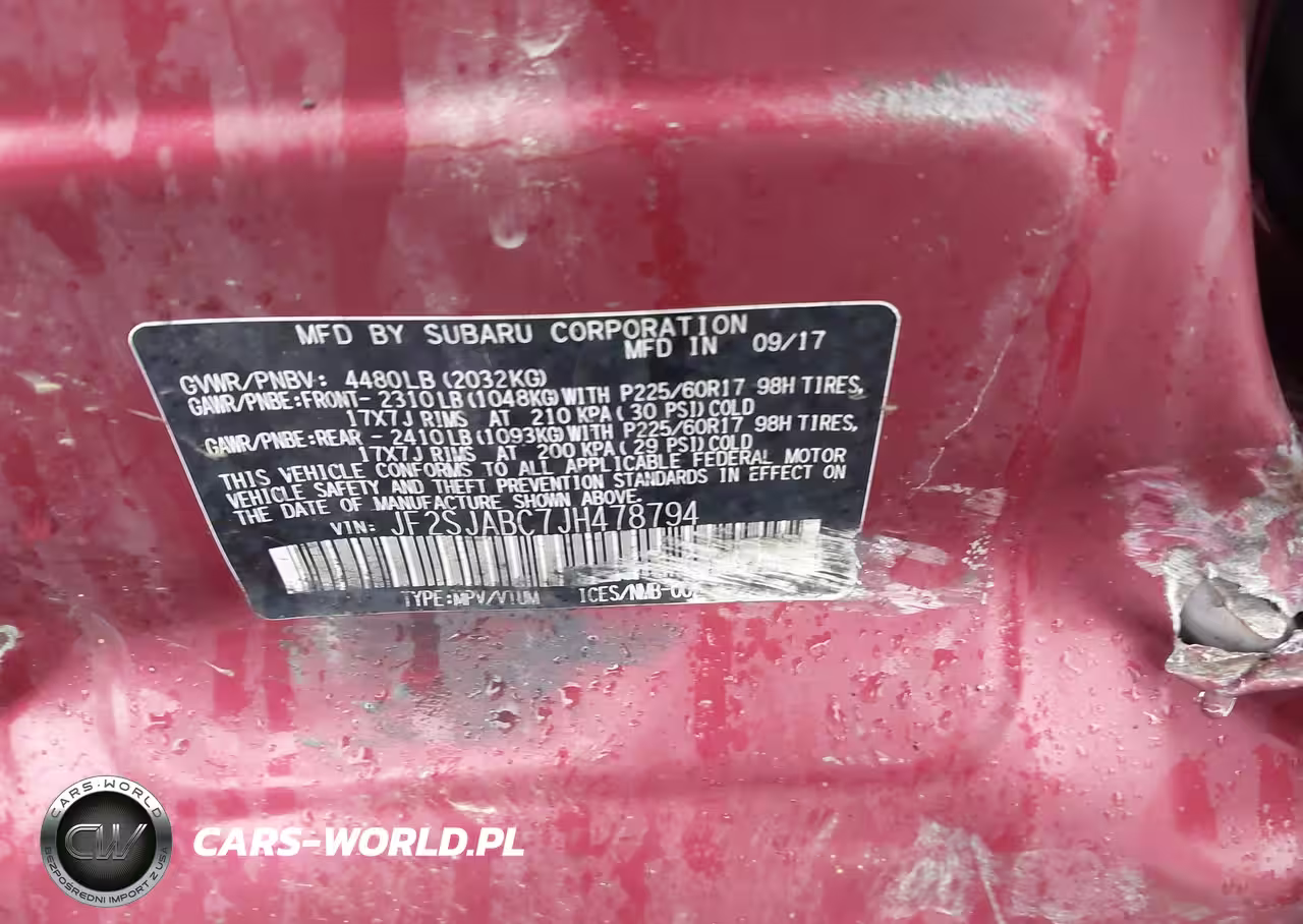 2018 Subaru Forester 2.5I VIN:JF2SJABC7JH478794 - 9