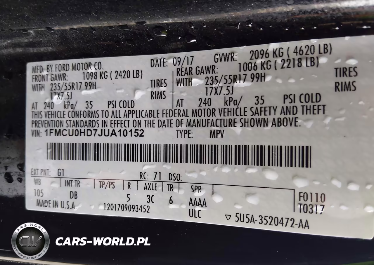 2018 Ford Escape Sel VIN:1FMCU0HD7JUA10152 - 9