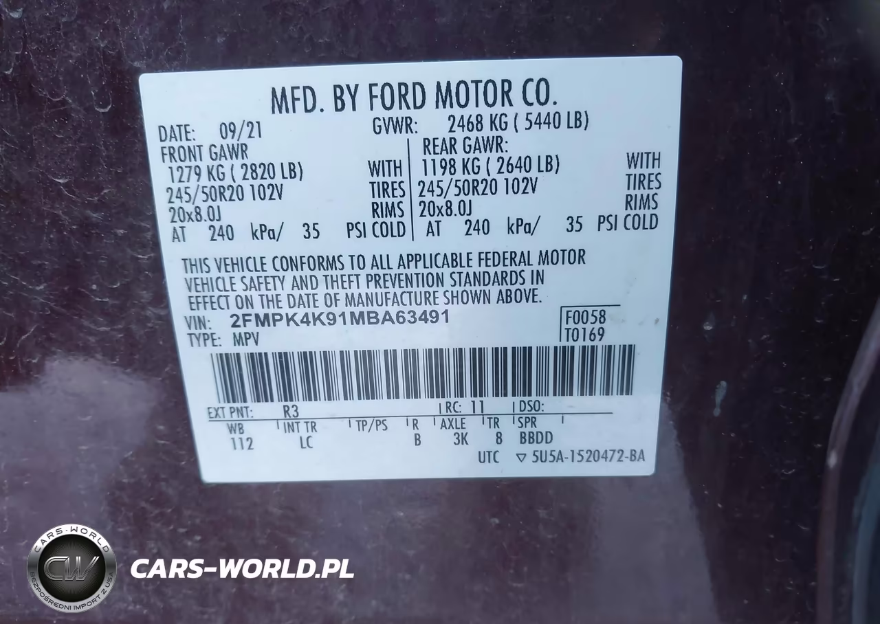 2021 Ford Edge Titanium VIN:2FMPK4K91MBA63491 - 9