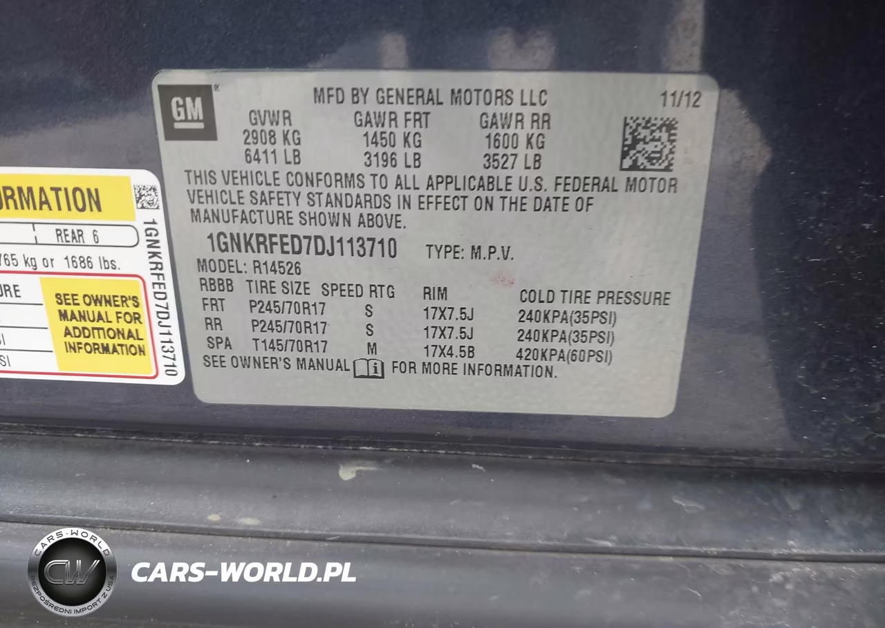 2013 Chevrolet Traverse Ls VIN:1GNKRFED7DJ113710 - 9