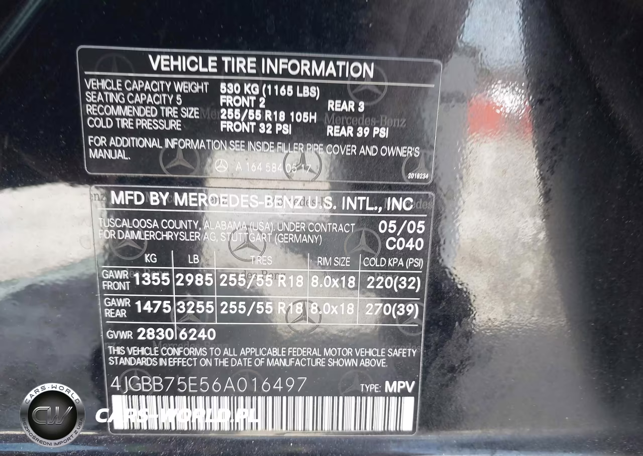 2006 Mercedes-Benz Ml 500 4Matic VIN:4JGBB75E56A016497 - 9