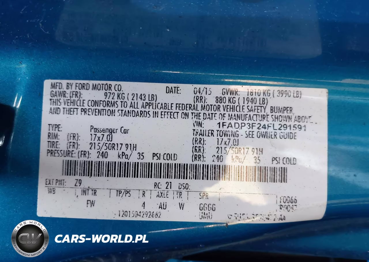 2015 Ford Focus Se VIN:1FADP3F24FL291591 - 9