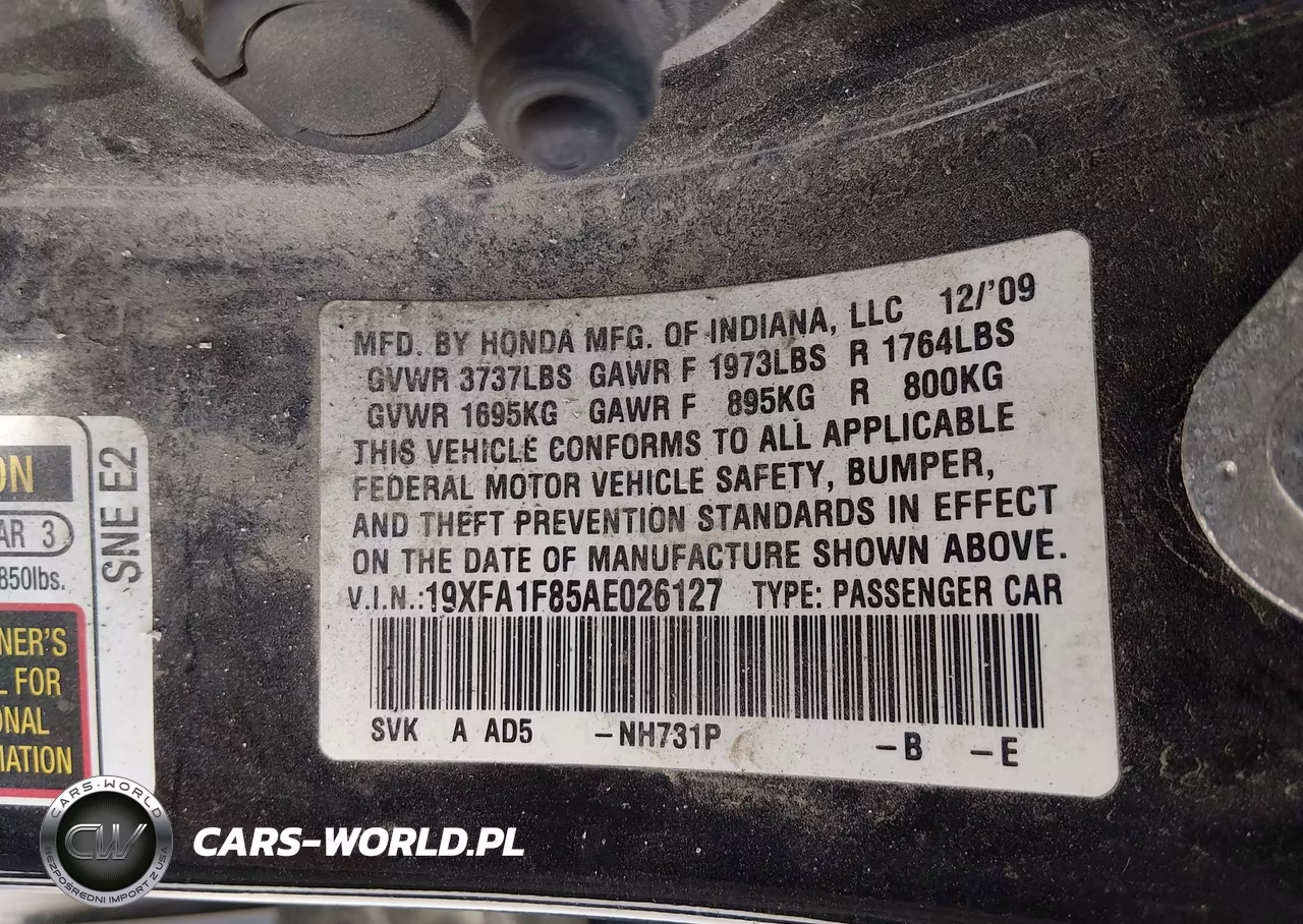 2010 Honda Civic Ex VIN:19XFA1F85AE026127 - 9