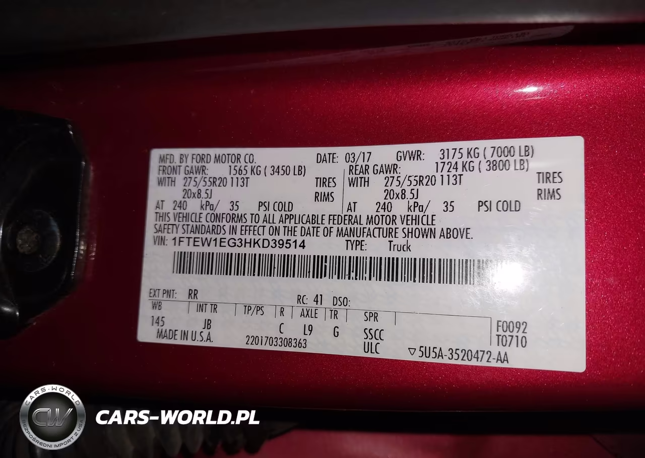 2017 Ford F-150 Xlt VIN:1FTEW1EG3HKD39514 - 9
