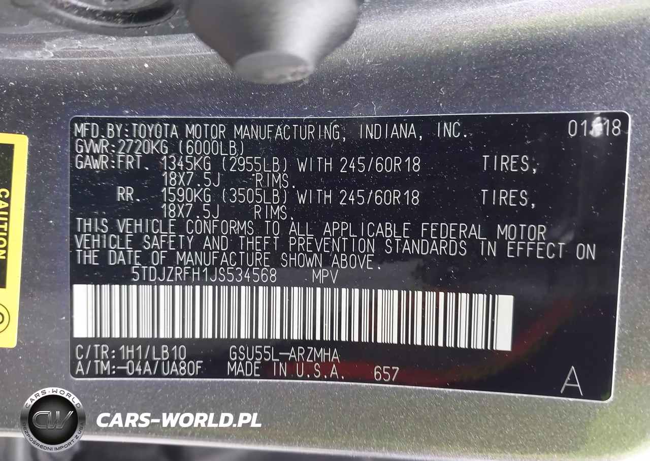 2018 Toyota Highlander Xle VIN:5TDJZRFH1JS534568 - 9
