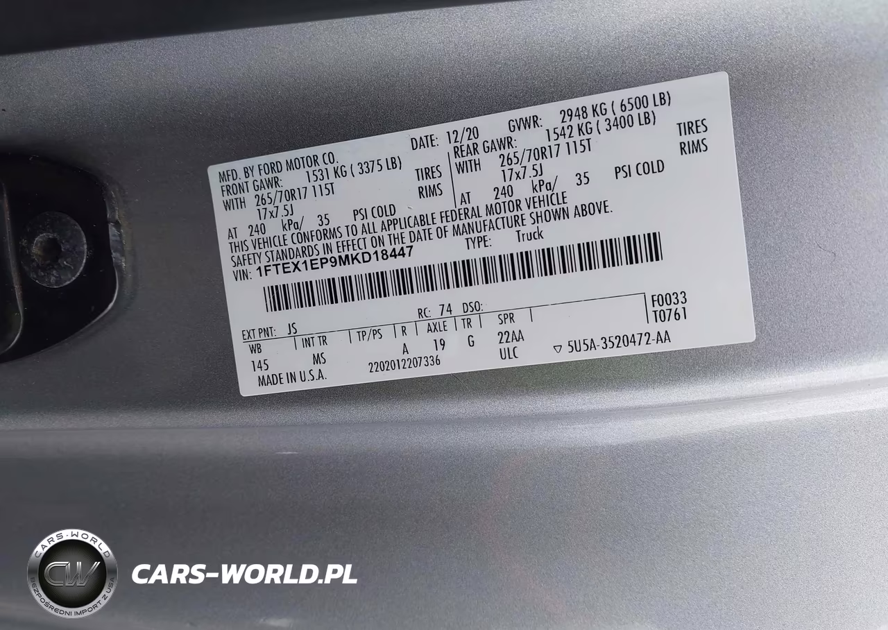 2021 Ford F-150 Xlt VIN:1FTEX1EP9MKD18447 - 9