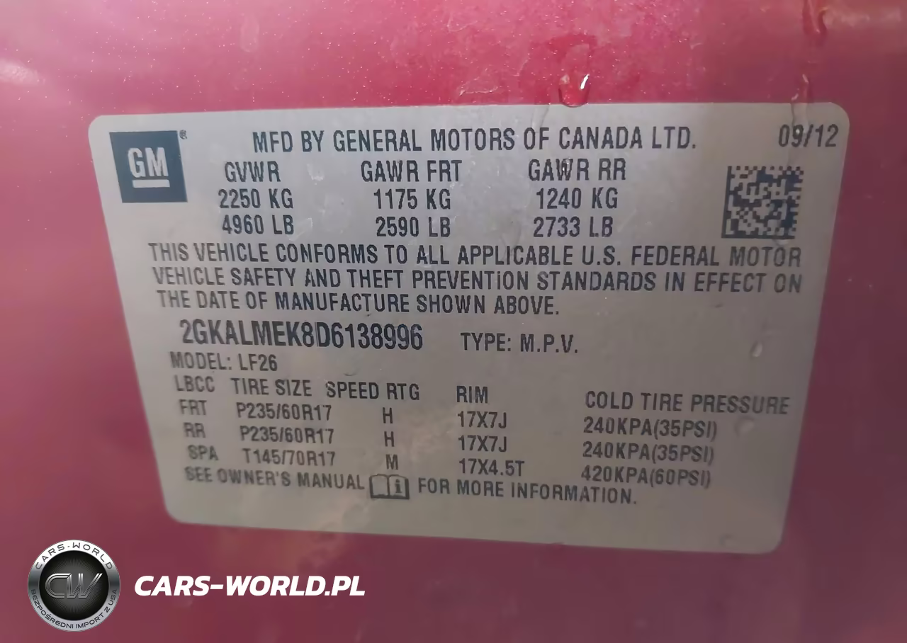 2013 GMC Terrain Sle-1 VIN:2GKALMEK8D6138996 - 9