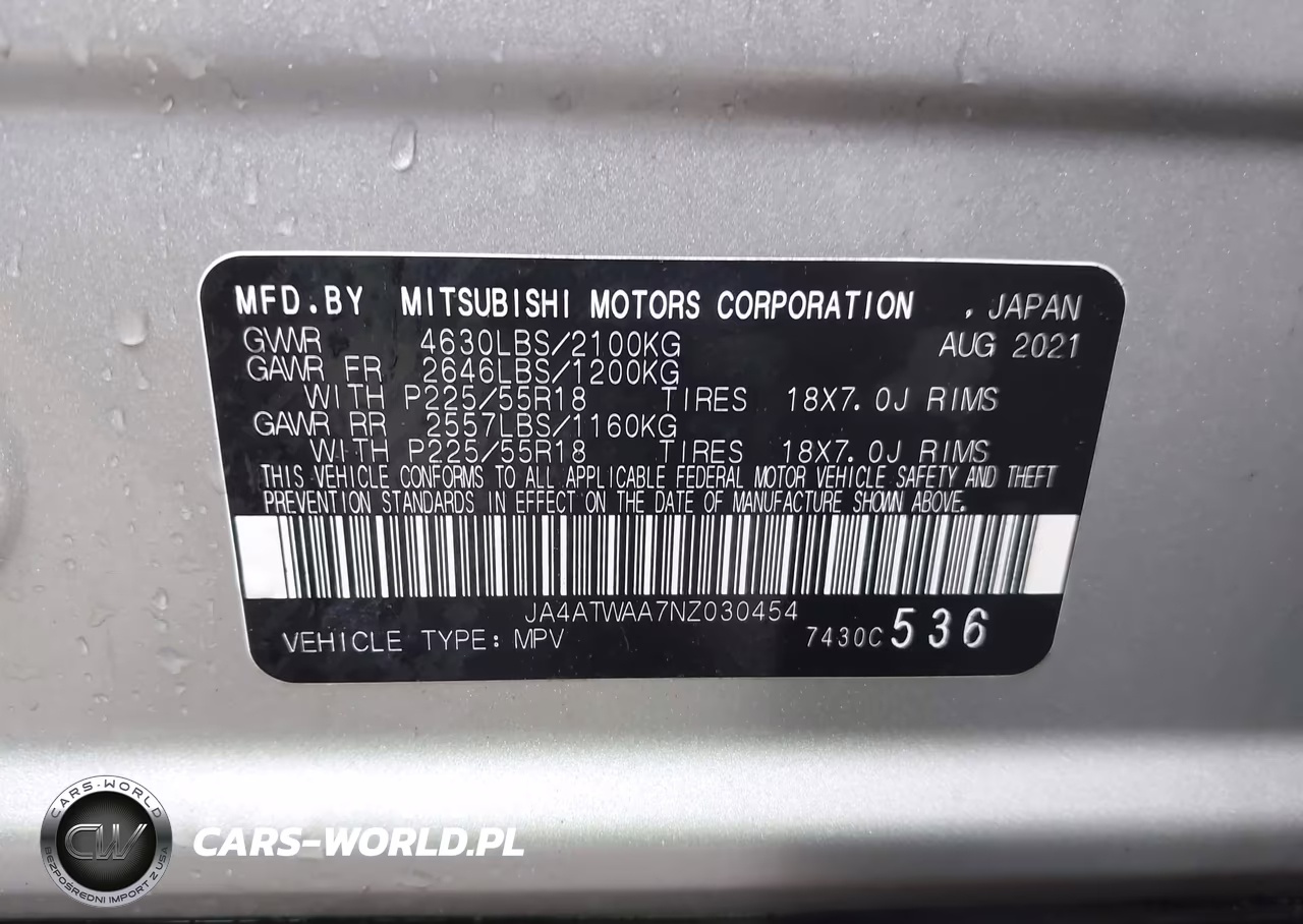 2022 Mitsubishi Eclipse Cross Se S-Awc-Se Special Edition S-Awc-Sel S-Awc-Sel Special Edition S-Awc VIN:JA4ATWAA7NZ030454 - 9