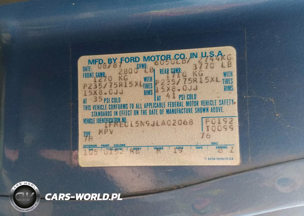 1988 Ford Bronco U100 VIN:1FMEU15N9JLA02068 - 9