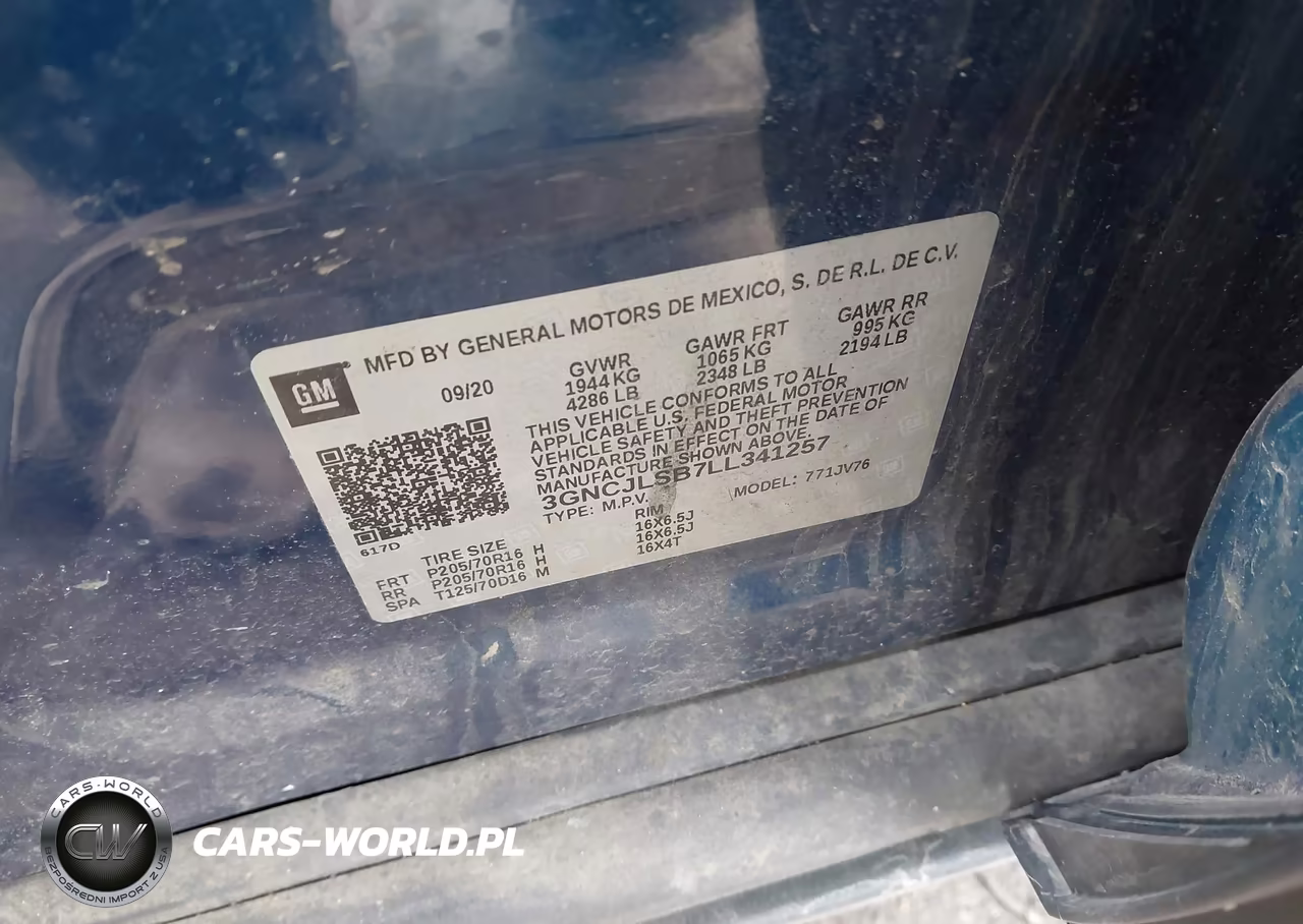 2020 Chevrolet Trax Fwd Lt VIN:3GNCJLSB7LL341257 - 9