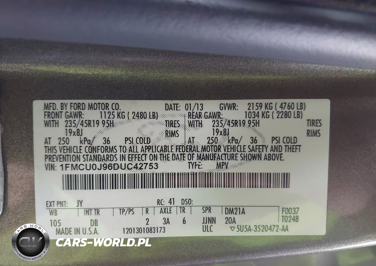 2013 Ford Escape Titanium VIN:1FMCU0J96DUC42753 - 9