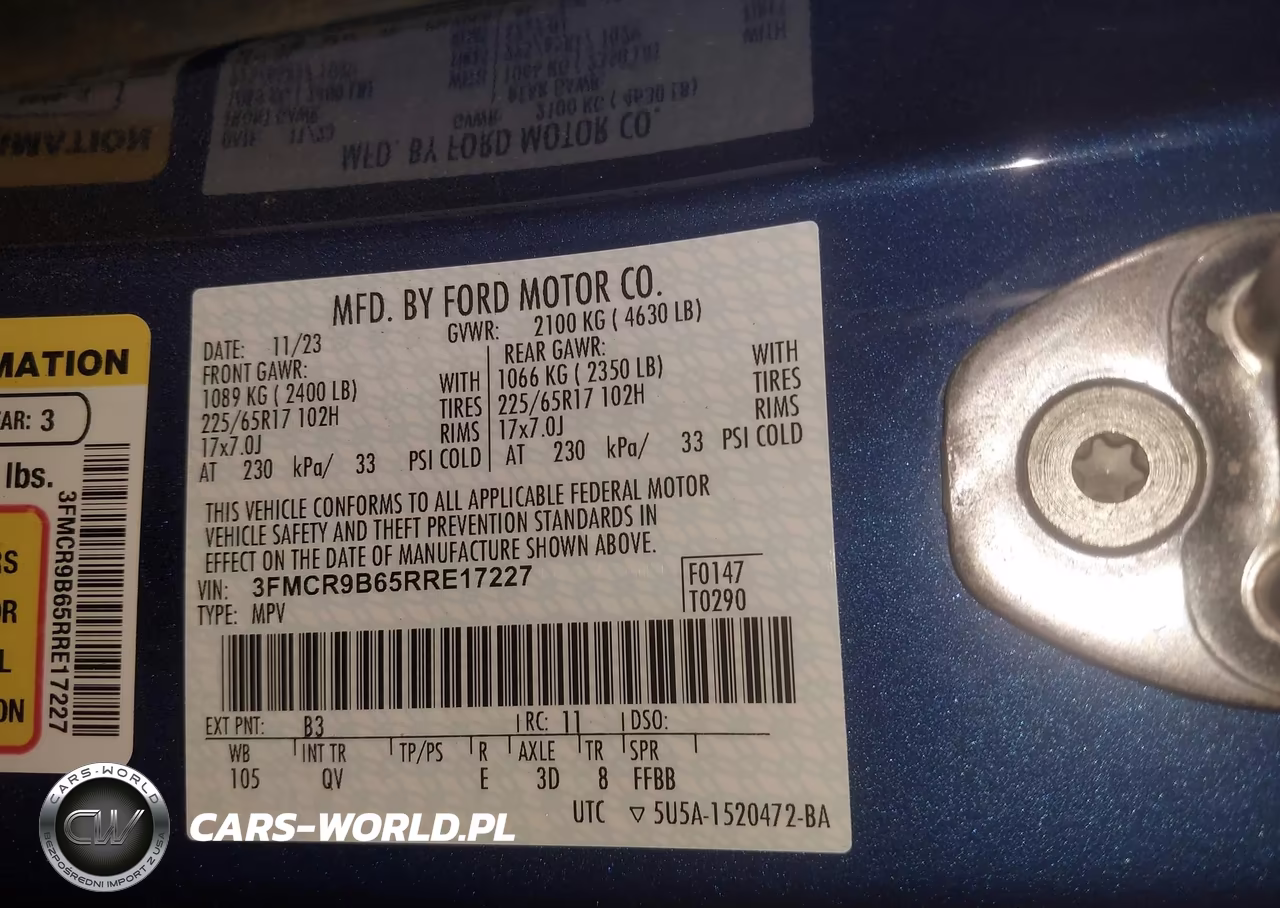 2024 Ford Bronco Sport Big Bend VIN:3FMCR9B65RRE17227 - 9