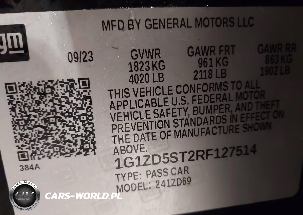 2024 Chevrolet Malibu Fwd 1Lt VIN:1G1ZD5ST2RF127514 - 9