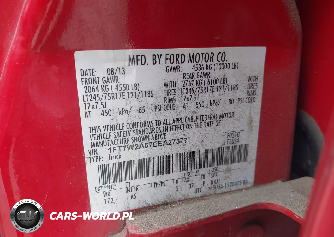 2014 Ford F-250 Xl VIN:1FT7W2A67EEA27377 - 9