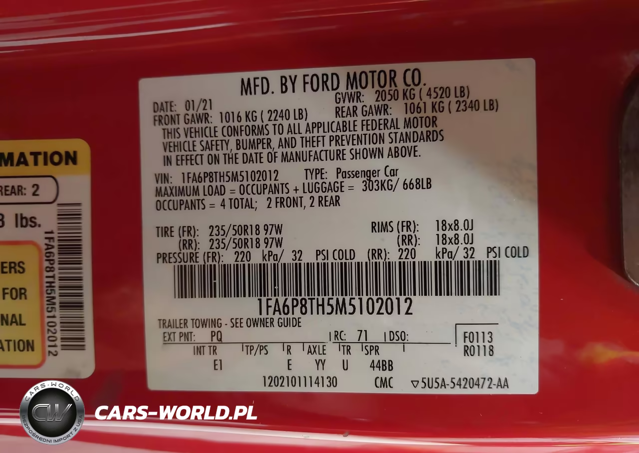 2021 Ford Mustang Ecoboost Premium Fastback VIN:1FA6P8TH5M5102012 - 9