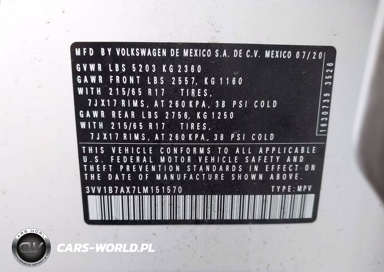 2020 Volkswagen Tiguan 2.0T S VIN:3VV1B7AX7LM151570 - 9