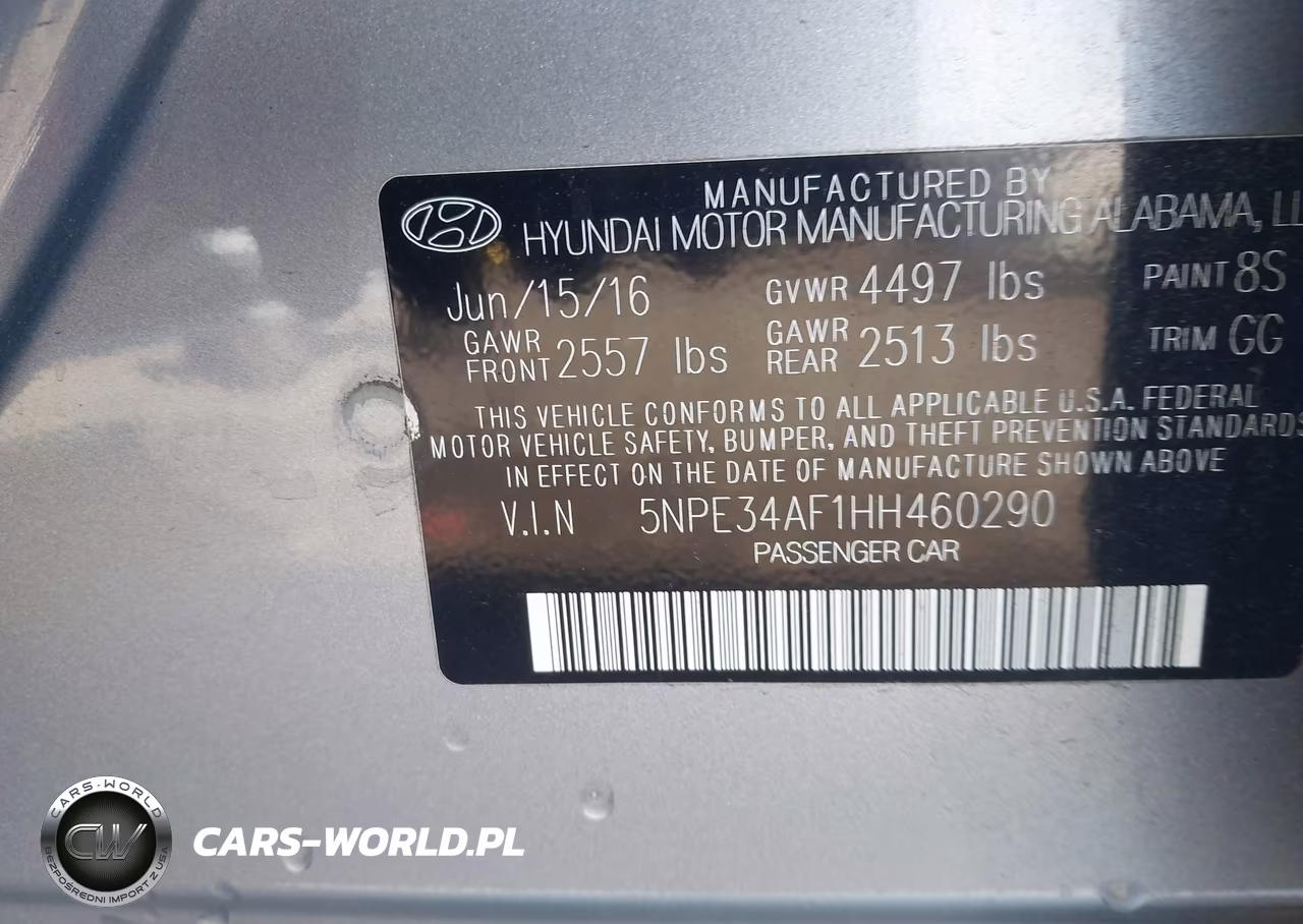 2017 Hyundai Sonata Sport VIN:5NPE34AF1HH460290 - 9