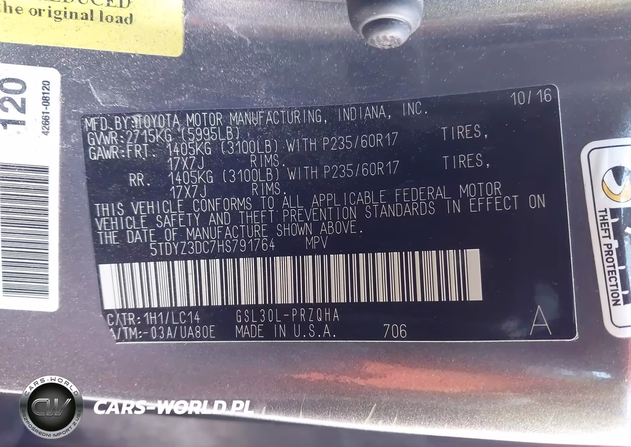 2017 Toyota Sienna Xle 8 Passenger VIN:5TDYZ3DC7HS791764 - 9
