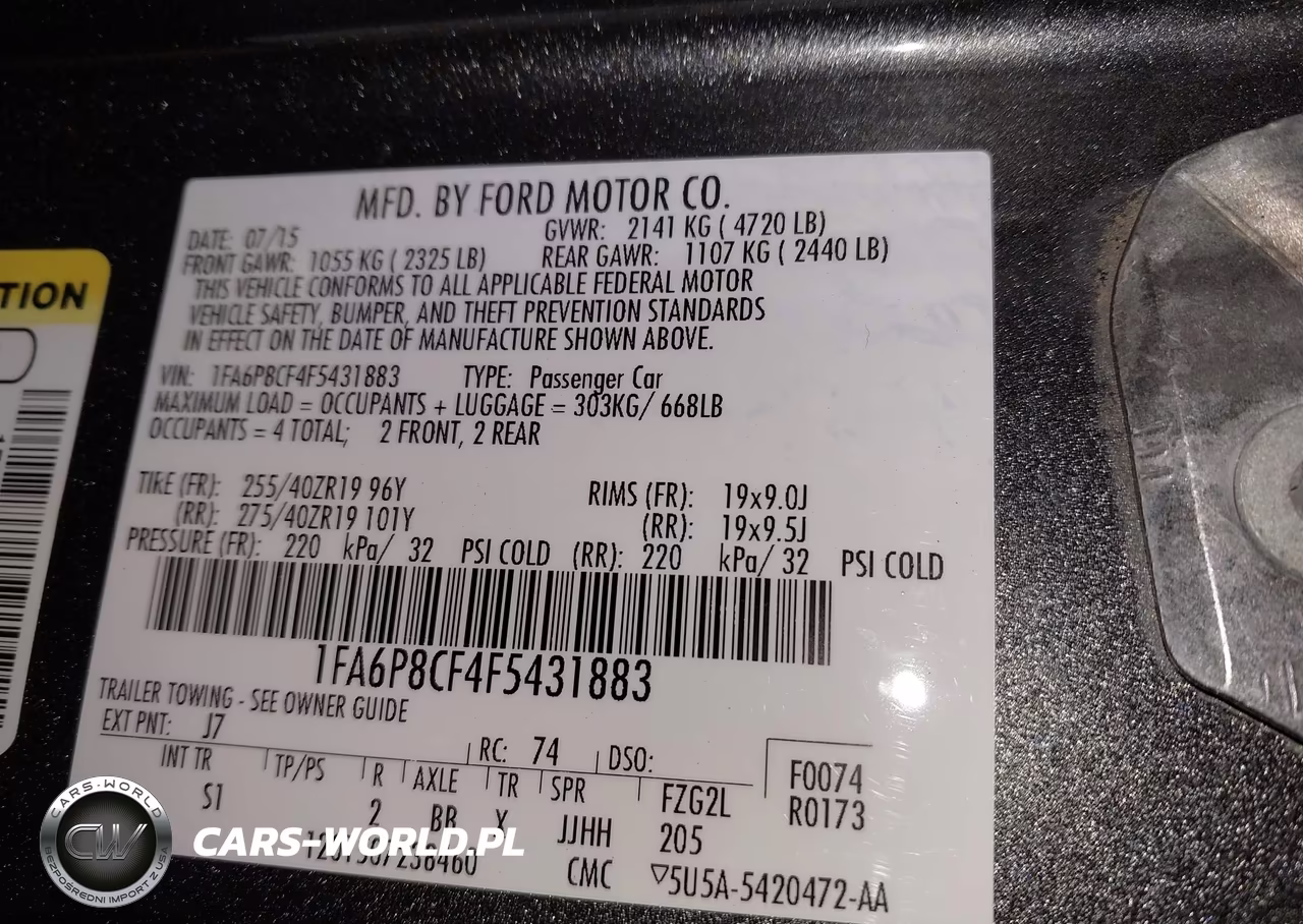 2015 Ford Mustang Gt Premium VIN:1FA6P8CF4F5431883 - 9