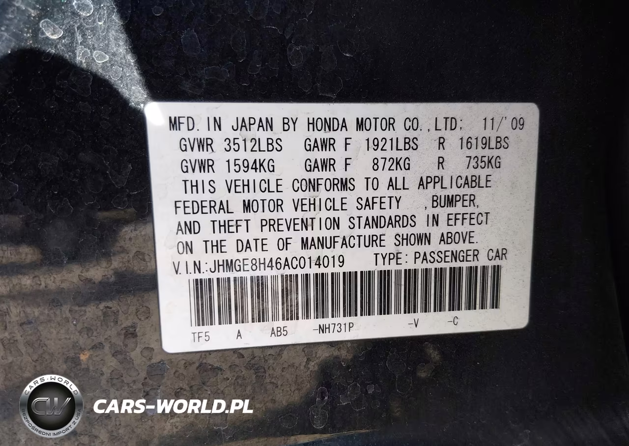 2010 Honda Fit Sport VIN:JHMGE8H46AC014019 - 9