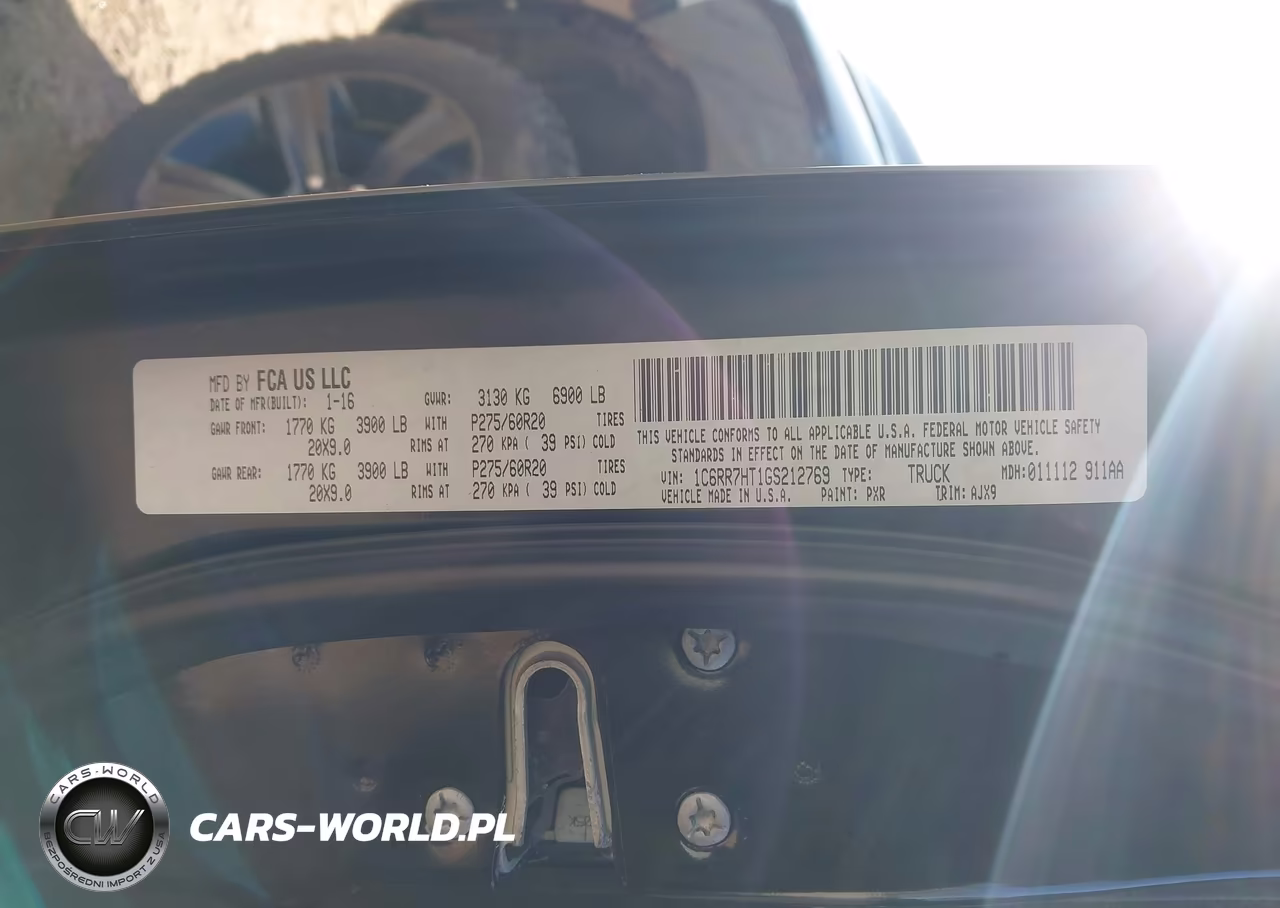 2016 Ram 1500 Sport VIN:1C6RR7HT1GS212769 - 9