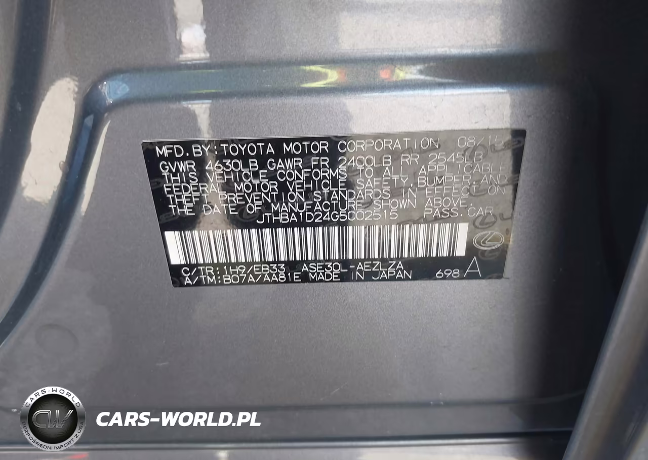 2016 Lexus Is 200T VIN:JTHBA1D24G5002515 - 9