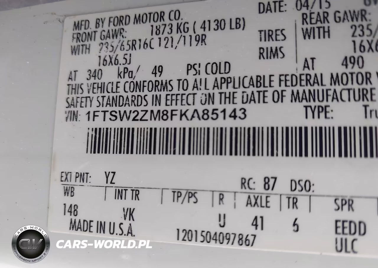 2015 Ford Transit-350 VIN:1FTSW2ZM8FKA85143 - 9