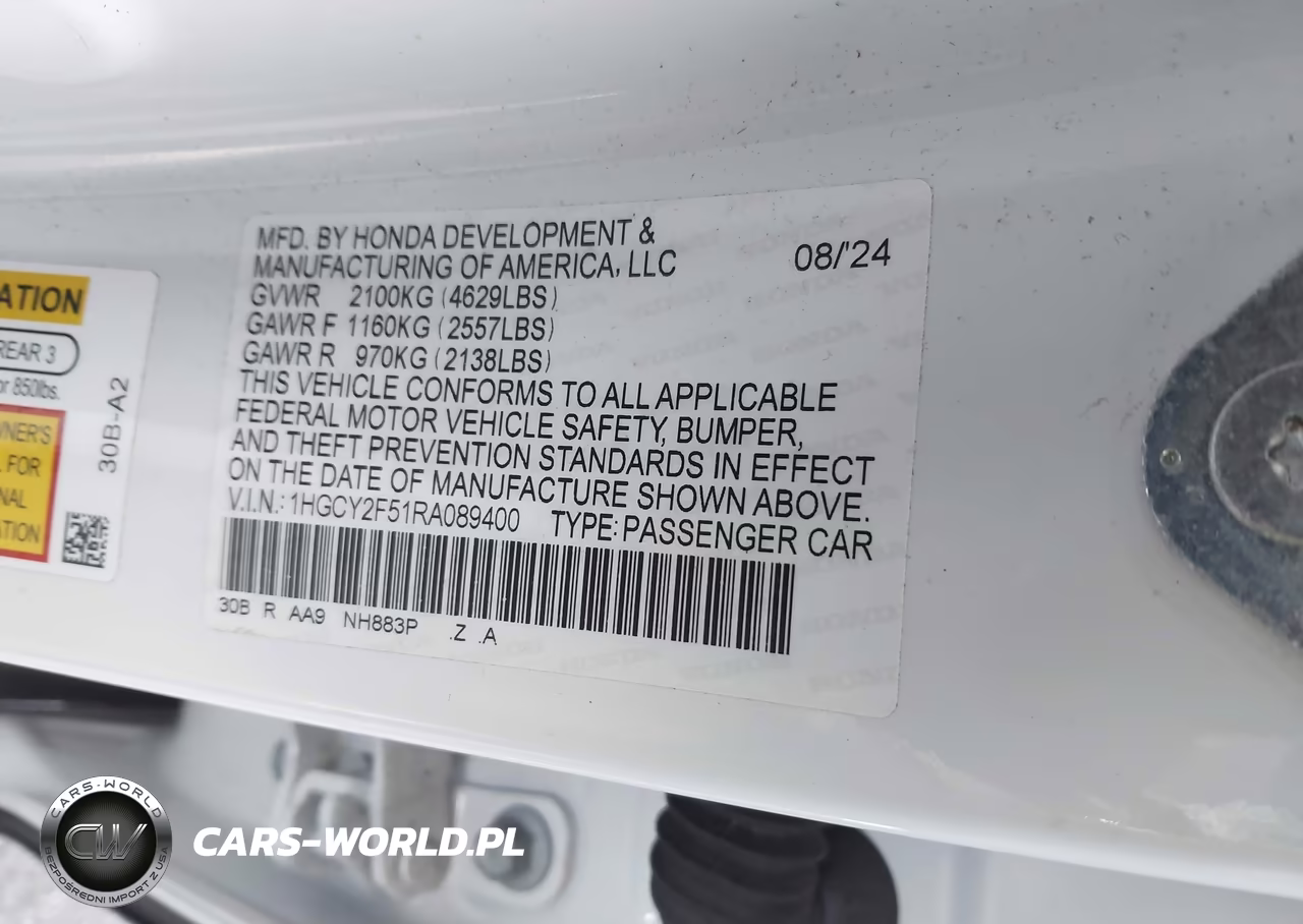 2024 Honda Accord Hybrid Sport VIN:1HGCY2F51RA089400 - 9