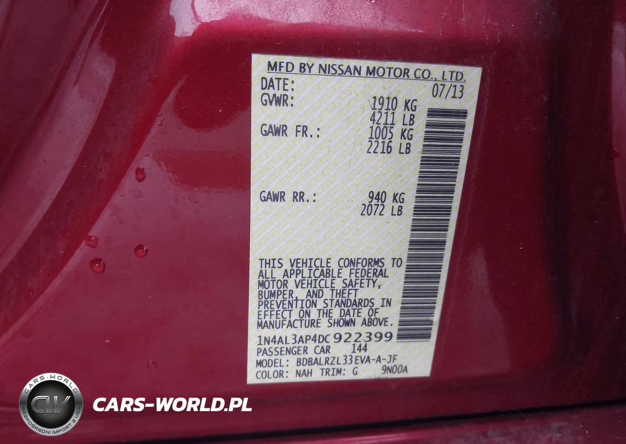 2013 Nissan Altima 2.5 S VIN:1N4AL3AP4DC922399 - 9