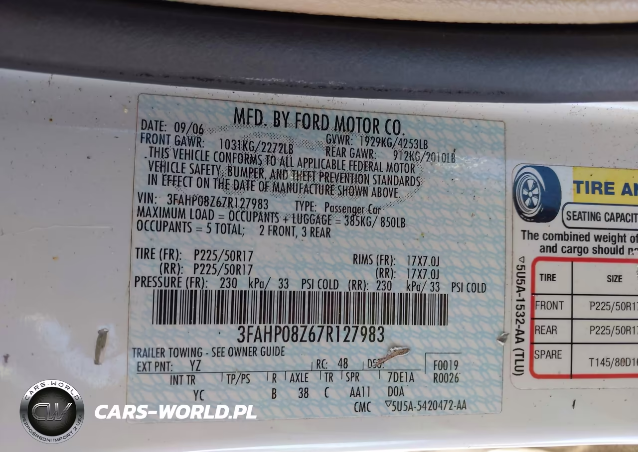 2007 Ford Fusion Sel VIN:3FAHP08Z67R127983 - 9