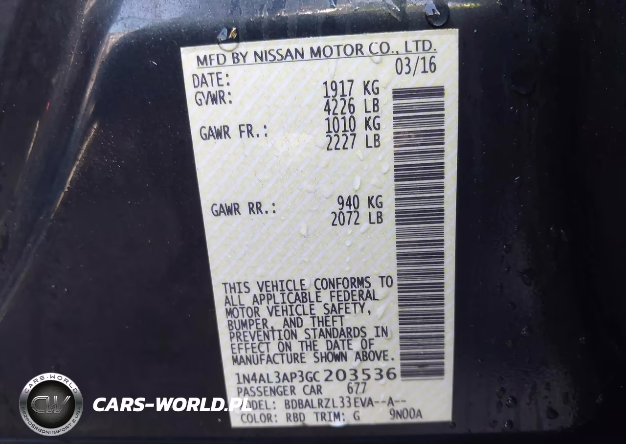 2016 Nissan Altima 2.5 Sl VIN:1N4AL3AP3GC203536 - 9