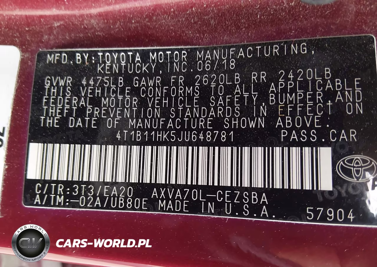 2018 Toyota Camry Se VIN:4T1B11HK5JU648781 - 9