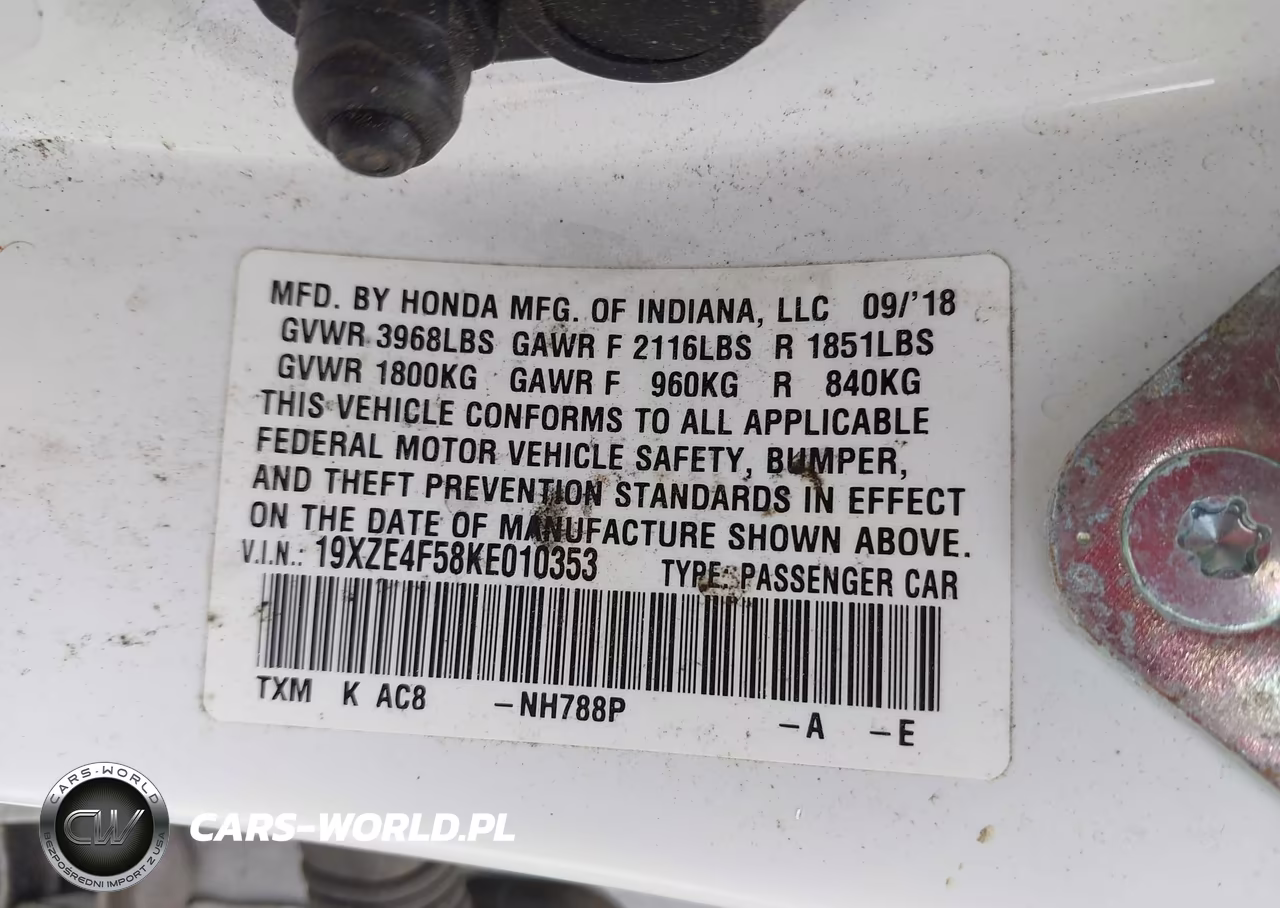 2019 Honda Insight Ex VIN:19XZE4F58KE010353 - 9