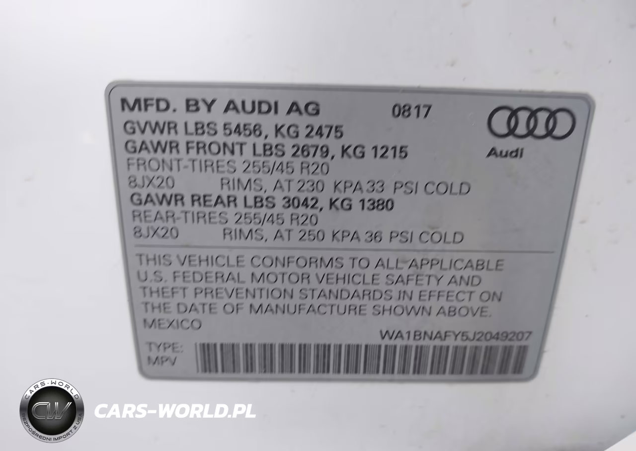 2018 Audi Q5 VIN:WA1BNAFY5J2049207 - 9