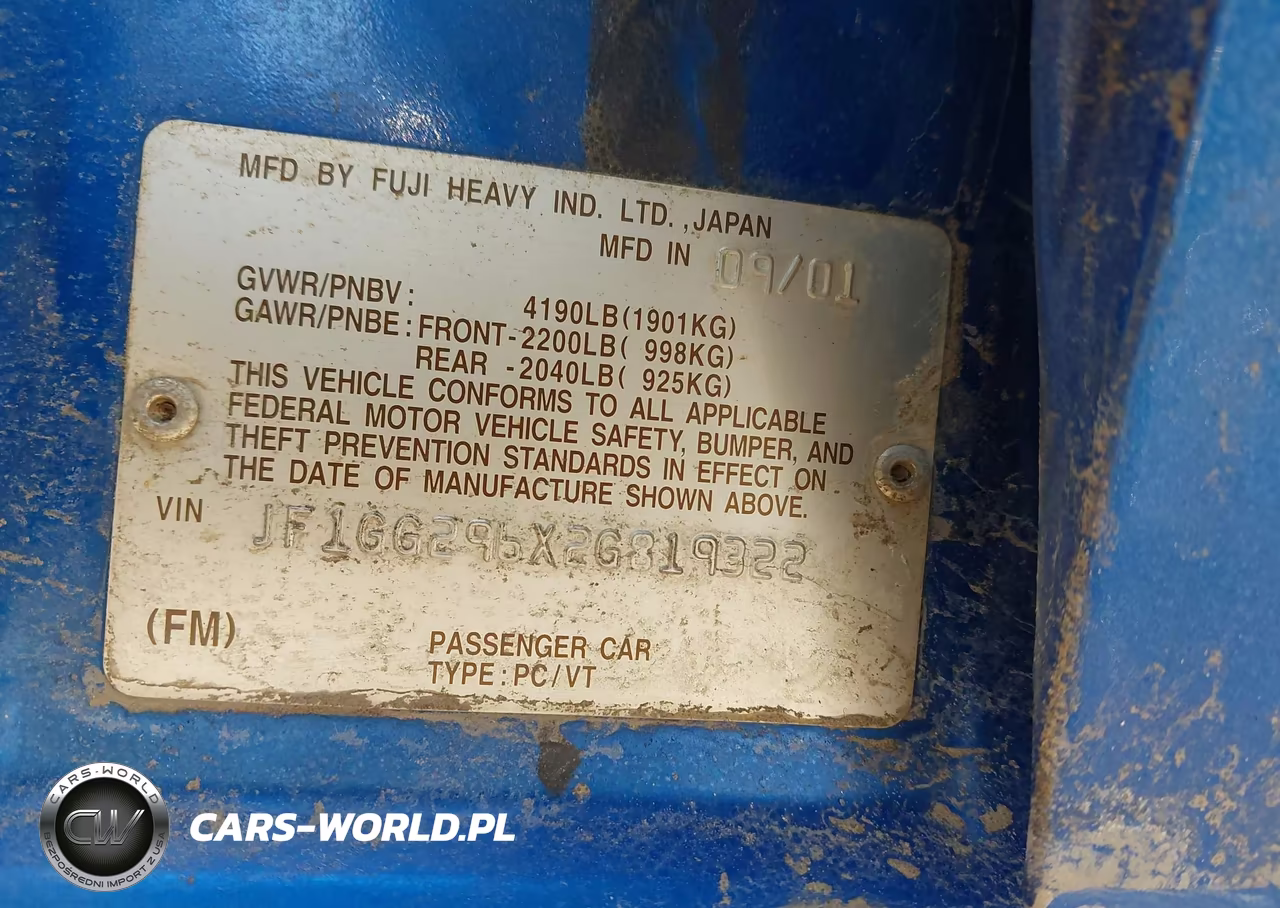 2002 Subaru Impreza Wrx VIN:JF1GG296X2G819322 - 9