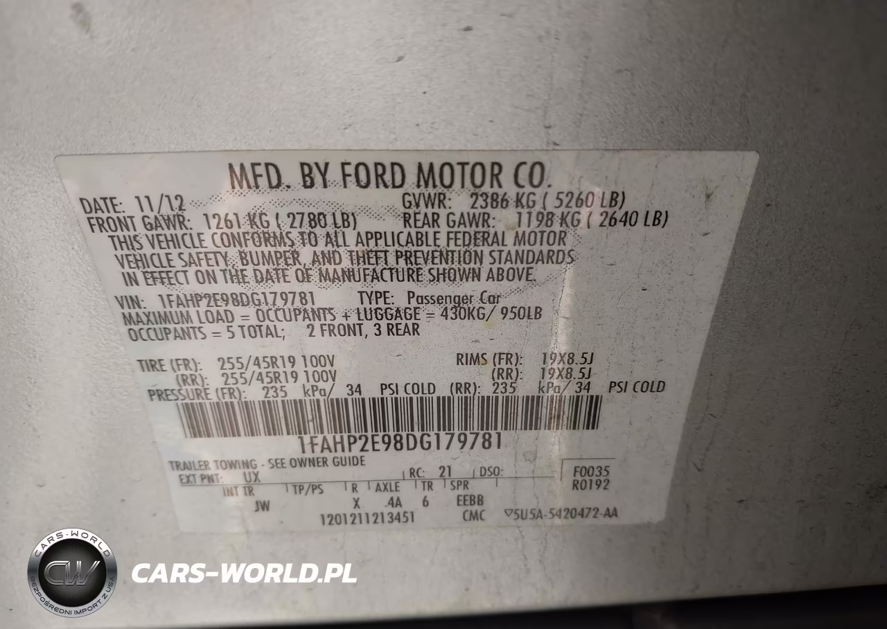 2013 Ford Taurus Sel VIN:1FAHP2E98DG179781 - 9