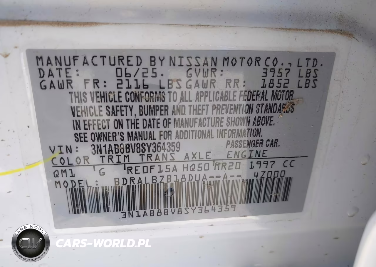 2025 Nissan Sentra S VIN:3N1AB8BV8SY364359 - 9