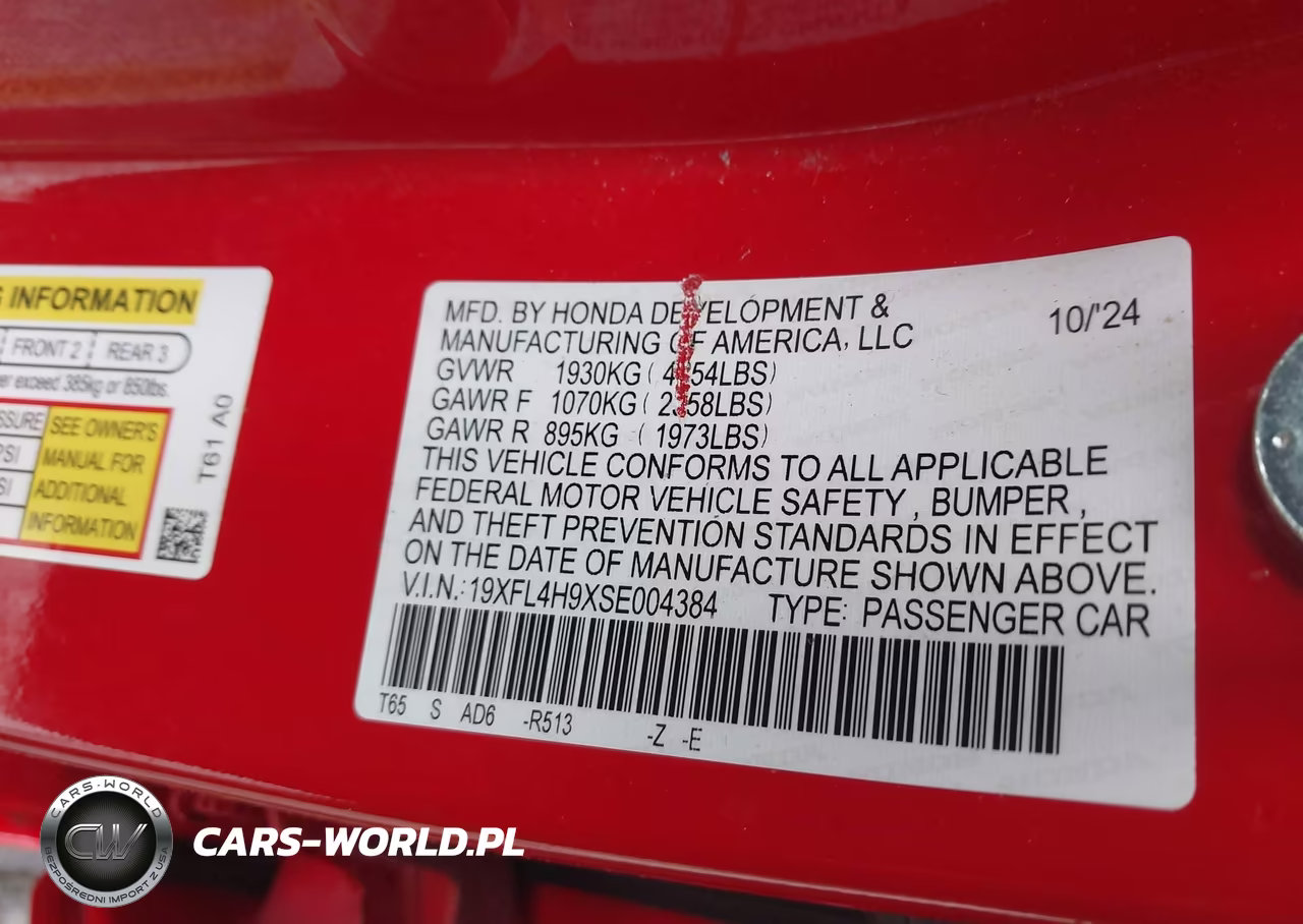 2025 Honda Civic Hybrid Sport Touring VIN:19XFL4H9XSE004384 - 9