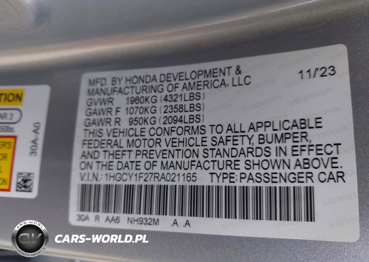 2024 Honda Accord Lx VIN:1HGCY1F27RA021165 - 9