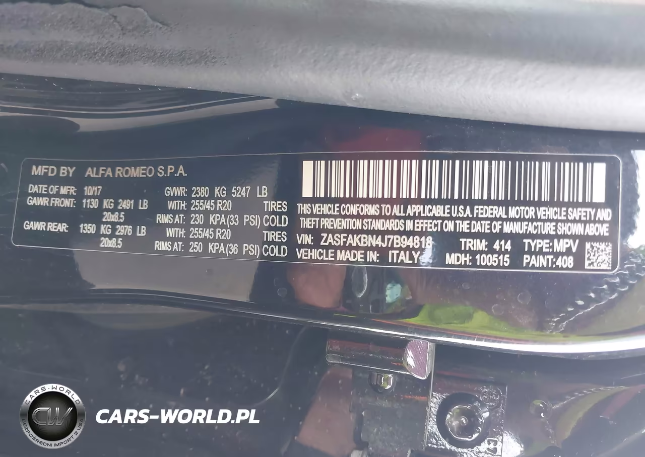2018 Alfa Romeo Stelvio Ti Awd VIN:ZASFAKBN4J7B94818 - 9
