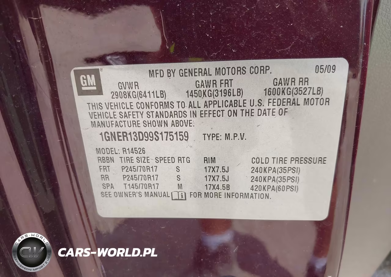2009 Chevrolet Traverse Ls VIN:1GNER13D99S175159 - 9