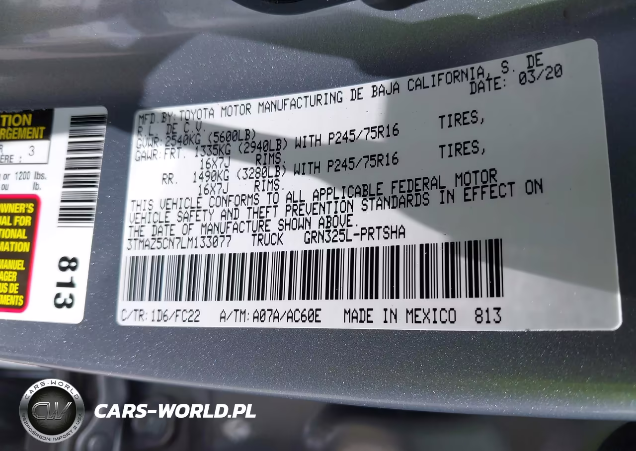 2020 Toyota Tacoma Sr5 V6 VIN:3TMAZ5CN7LM133077 - 9
